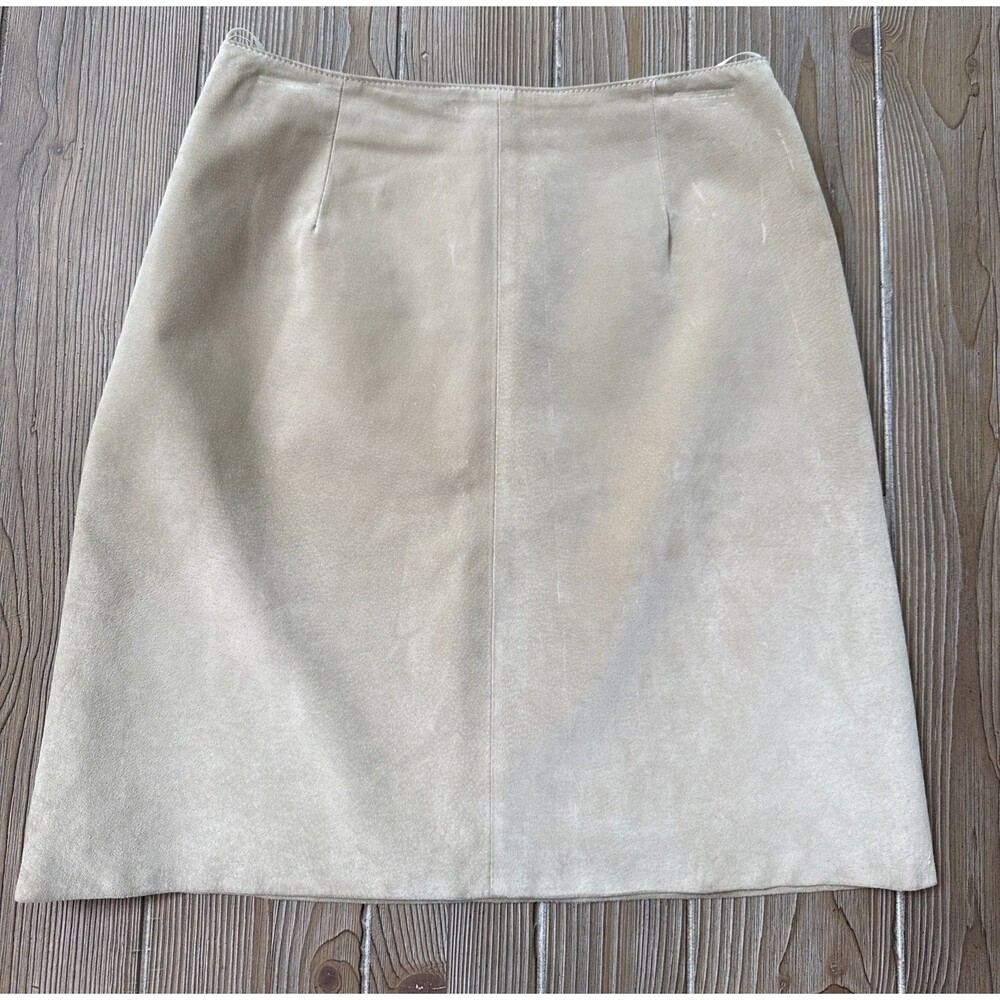 Women’s Genuine Libre Pig Suede Leather Pencil Skirt Tan Size 40 (10/12)